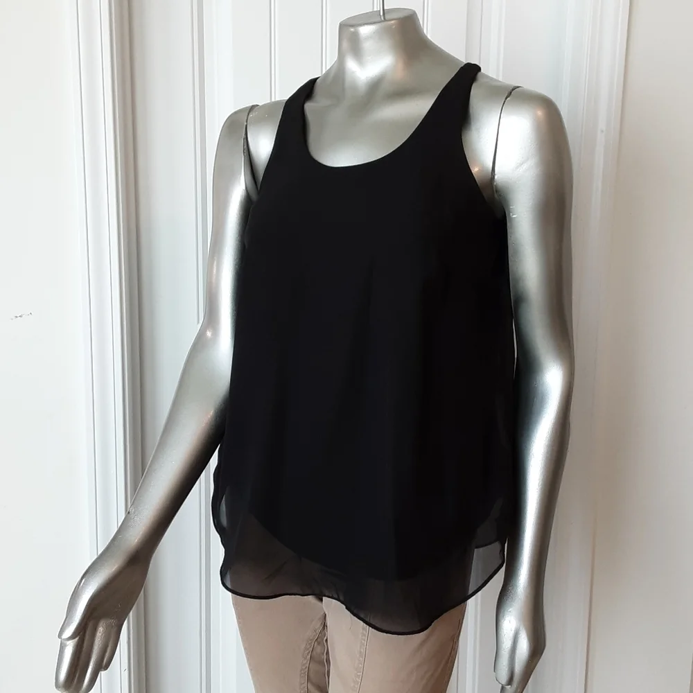 🪻BOGO🪻 New Directions Layered Chiffon Top Sz Small Flowy & Feminine - Picture 4 of 9